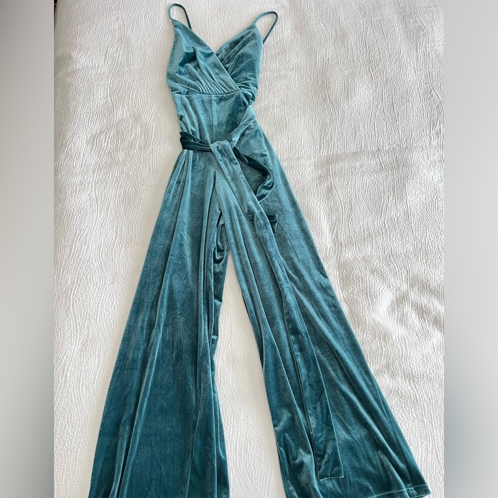 Velvet Teal Jumpsuit